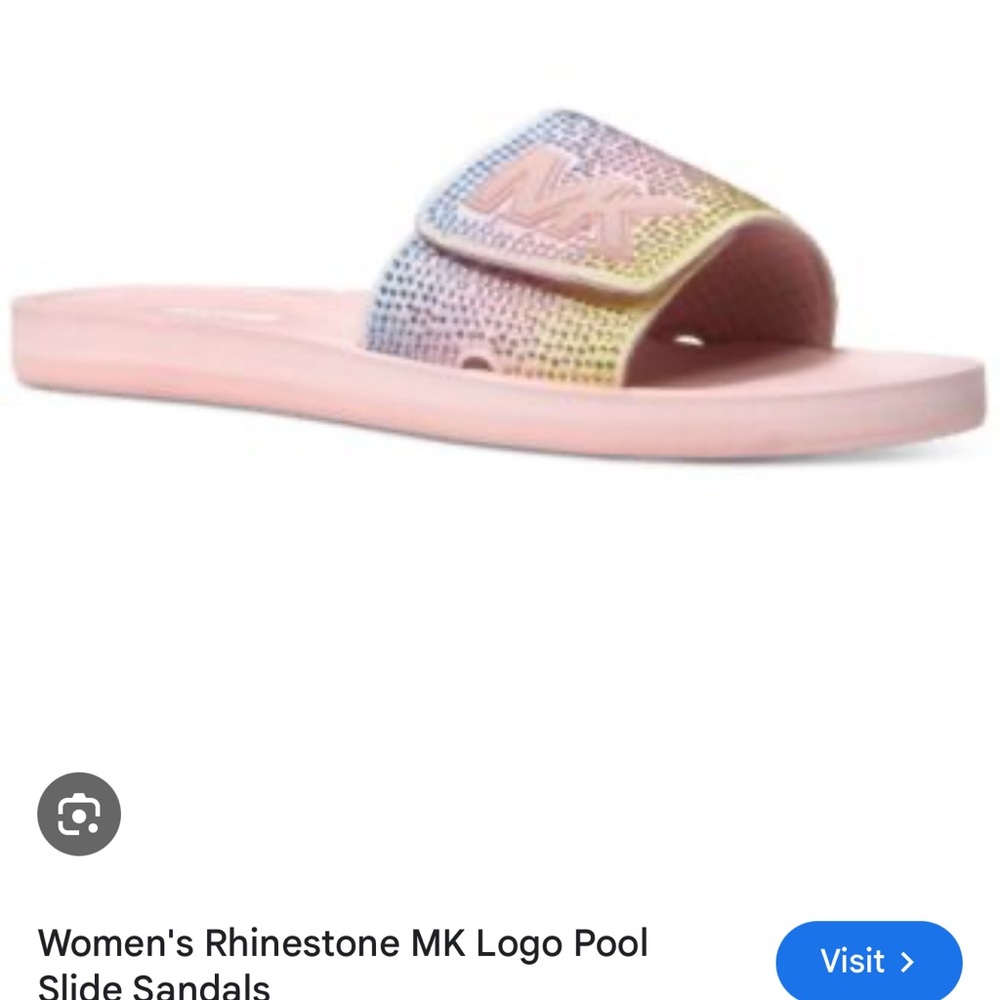 Michael Kors Pink and Yellow Sandals Iridescent Slides NWOT - Picture 4 of 4